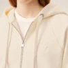 Sudadera con capucha y cremallera Ami de Coeur en algodón blanco con relieve Sudadera con capucha y cremallera Ami de Coeur en algodón blanco con relieve