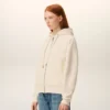Sudadera con capucha y cremallera Ami de Coeur en algodón blanco con relieve Sudadera con capucha y cremallera Ami de Coeur en algodón blanco con relieve