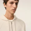 Sudadera con capucha y cremallera Ami de Coeur en algodón blanco con relieve Sudadera con capucha y cremallera Ami de Coeur en algodón blanco con relieve
