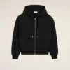 Sudadera con capucha y cremallera Ami de Coeur en algodón negro con relieve Sudadera con capucha y cremallera Ami de Coeur en algodón negro con relieve
