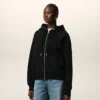 Sudadera con capucha y cremallera Ami de Coeur en algodón negro con relieve Sudadera con capucha y cremallera Ami de Coeur en algodón negro con relieve