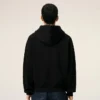Sudadera con capucha y cremallera Ami de Coeur en algodón negro con relieve Sudadera con capucha y cremallera Ami de Coeur en algodón negro con relieve