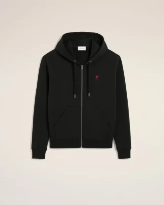 Sudadera con capucha y cremallera Red Ami de Coeur de algodón negro