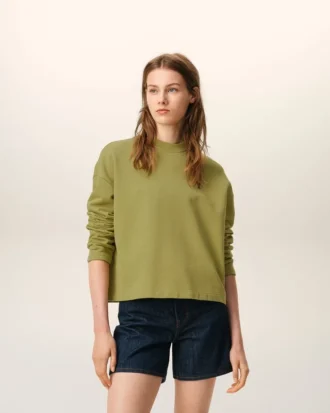 Sudadera corta Ami de Coeur de algodón verde