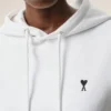 Sudadera corta con capucha Ami de Coeur de algodón blanco Sudadera corta con capucha Ami de Coeur de algodón blanco