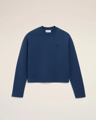 Sudadera corta de algodón azul Ami de Coeur