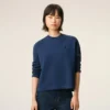 Sudadera corta de algodón azul Ami de Coeur Sudadera corta de algodón azul Ami de Coeur