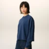 Sudadera corta de algodón azul Ami de Coeur Sudadera corta de algodón azul Ami de Coeur