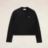 Sudadera corta de algodón negro Ami de Coeur