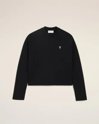 Sudadera corta de algodón negro Ami de Coeur