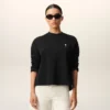 Sudadera corta de algodón negro Ami de Coeur