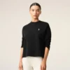 Sudadera corta de algodón negro Ami de Coeur