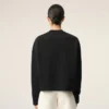 Sudadera corta de algodón negro Ami de Coeur
