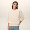 Sudadera de algodón blanco con Ami de Coeur en relieve Sudadera de algodón blanco con Ami de Coeur en relieve