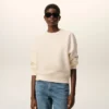 Sudadera de algodón blanco con Ami de Coeur en relieve Sudadera de algodón blanco con Ami de Coeur en relieve