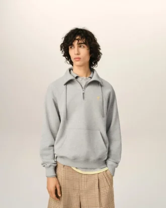 Sudadera de algodón gris Ami de Coeur