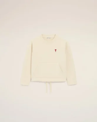 Sudadera de cuello redondo Ami de Coeur de algodón blanco
