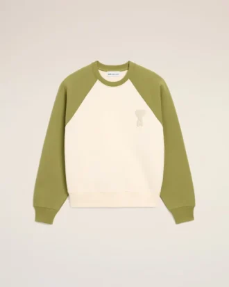 Sudadera de punto de algodón Ami de Coeur en blanco y verde Sudadera de punto de algodón Ami de Coeur en blanco y verde