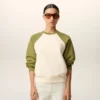 Sudadera de punto de algodón Ami de Coeur en blanco y verde Sudadera de punto de algodón Ami de Coeur en blanco y verde