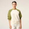 Sudadera de punto de algodón Ami de Coeur en blanco y verde Sudadera de punto de algodón Ami de Coeur en blanco y verde