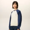 Sudadera de punto de algodón blanca y azul Ami de Coeur Sudadera de punto de algodón blanca y azul Ami de Coeur