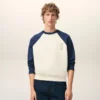 Sudadera de punto de algodón blanca y azul Ami de Coeur Sudadera de punto de algodón blanca y azul Ami de Coeur