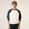 Sudadera de punto de algodón blanca y azul Ami de Coeur Sudadera de punto de algodón blanca y azul Ami de Coeur
