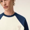 Sudadera de punto de algodón blanca y azul Ami de Coeur Sudadera de punto de algodón blanca y azul Ami de Coeur