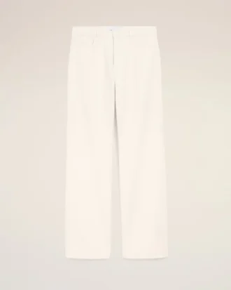 Vaqueros de corte ancho de algodón blanco