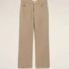 Vaqueros de corte ancho en algodón beige