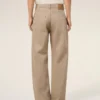 Vaqueros de corte ancho en algodón beige