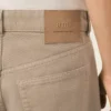 Vaqueros de corte ancho en algodón beige