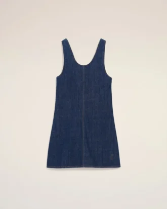 Vestido azul de algodón con tirantes finos