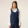 Vestido azul de algodón con tirantes finos Vestido azul de algodón con tirantes finos