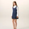 Vestido azul de algodón con tirantes finos Vestido azul de algodón con tirantes finos