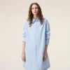 Vestido camisero ancho de algodón azul Ami de Coeur Vestido camisero ancho de algodón azul Ami de Coeur