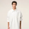 Vestido camisero ancho de algodón blanco Ami de Coeur