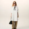 Vestido camisero ancho de algodón blanco Ami de Coeur
