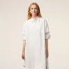 Vestido camisero ancho de algodón blanco Ami de Coeur