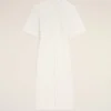 Vestido largo ajustado de algodón blanco Vestido largo ajustado de algodón blanco