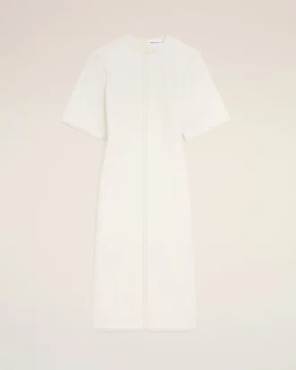 Vestido largo ajustado de algodón blanco