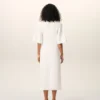 Vestido largo ajustado de algodón blanco Vestido largo ajustado de algodón blanco