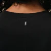 Vestido largo ajustado sin mangas de jersey negro