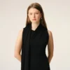 Vestido largo tipo lavallière de jersey negro