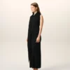 Vestido largo tipo lavallière de jersey negro