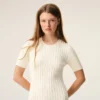 Vestido mini Godet de punto blanco