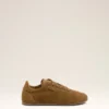 Zapatillas deportivas blandas de piel de vaca marrón Zapatillas deportivas blandas de piel de vaca marrón