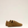 Zapatillas deportivas blandas de piel de vaca marrón Zapatillas deportivas blandas de piel de vaca marrón