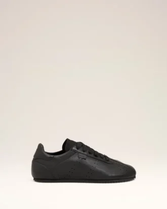 Zapatillas deportivas de piel de vaca negra