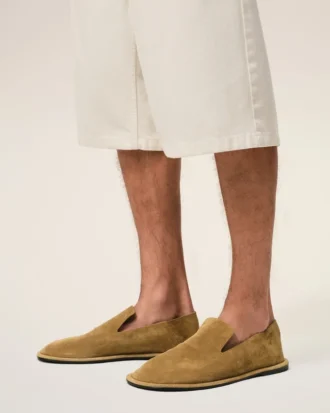 Zapatillas midi de piel de vacuno marrón